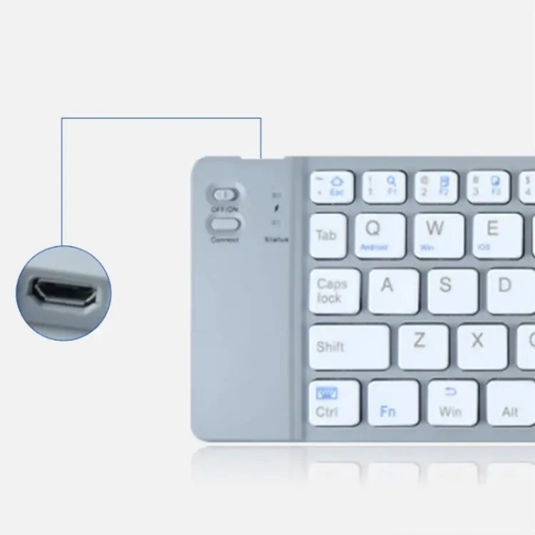 BT18 Bluetooth Keyboard Magnetic Folding Wireless Keyboard For Cell Phones Tablets Computers(Grey) - free shipping - PMC Jewellery - Order now!