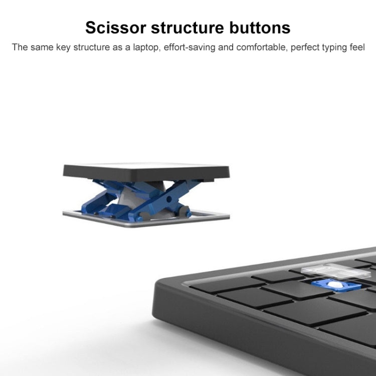 B099 Tablets Laptops 3-Mode Wireless Bluetooth Keyboard Rechargeable Folding Silent Keyboard - Wireless Keyboard by PMC Jewellery | Online Shopping South Africa | PMC Jewellery | Buy Now Pay Later Mobicred