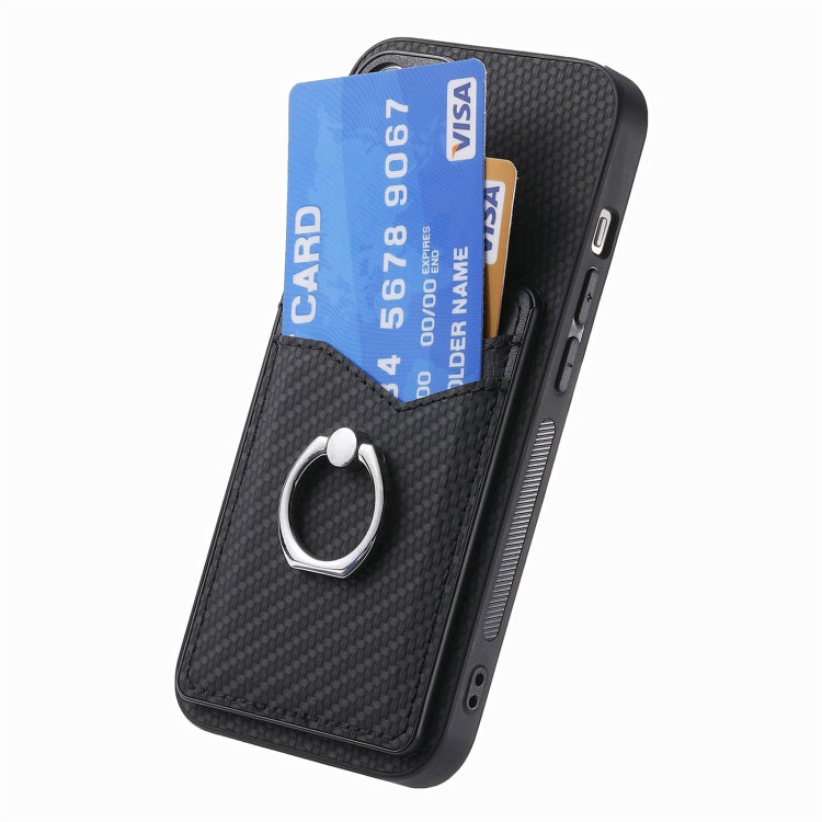 For Xiaomi  13 Carbon Fiber Card Wallet Ring Holder Phone Case(Black) - 13 Cases by PMC TechLife | Online Shopping South Africa | PMC TechLife | Buy Now Pay Later Mobicred