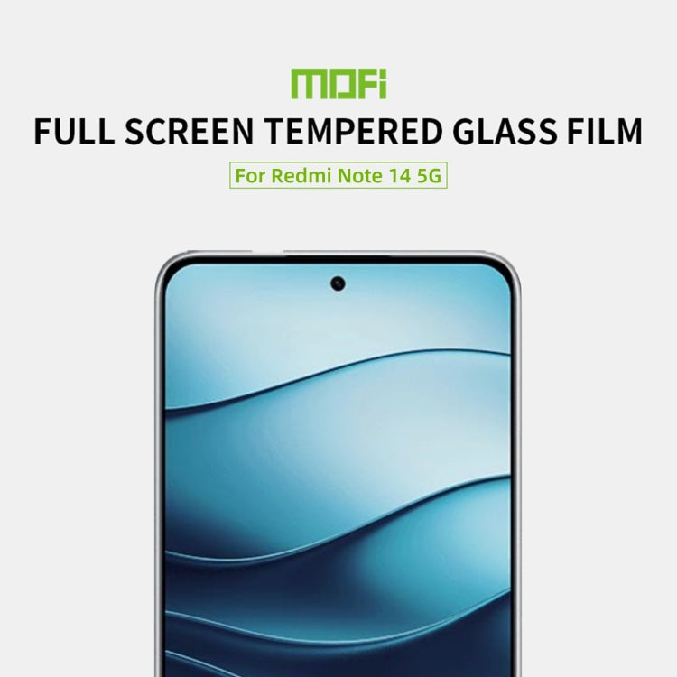 For Xiaomi Redmi Note 14 5G MOFI 9H 2.5D Full Screen Tempered Glass Film(Black) - free shipping - PMC Jewellery - Order now!