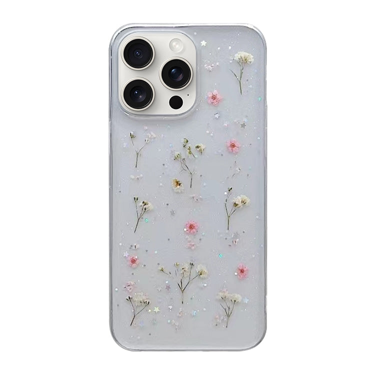 For iPhone 16 Pro Max Gypsophila Flowers Pattern TPU Protective Phone Case(Pink) - iPhone 16 Pro Max Cases by PMC TechLife | Online Shopping South Africa | PMC TechLife | Buy Now Pay Later Mobicred