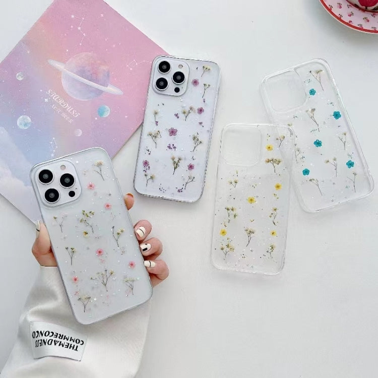 For iPhone 16e Gypsophila Flowers Pattern TPU Protective Phone Case(Purple) - iPhone 16e Cases by PMC TechLife | Online Shopping South Africa | PMC TechLife | Buy Now Pay Later Mobicred