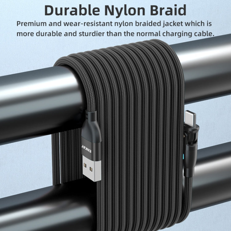 ENKAY 180 Degrees Rotating USB to 8 Pin Charging Data Cable with LED Light, Length:2m(Purple) - free shipping - PMC Jewellery - Order now!