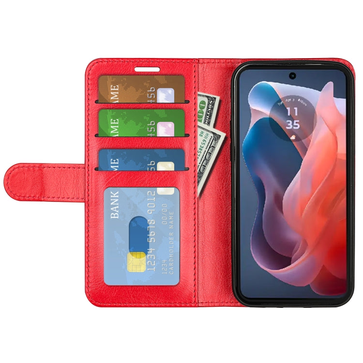 For Motorola Moto G Play 2024 R64 Texture Horizontal Flip Leather Phone Case(Red) - Motorola Cases by PMC Jewellery | Online Shopping South Africa | PMC Jewellery | Buy Now Pay Later Mobicred