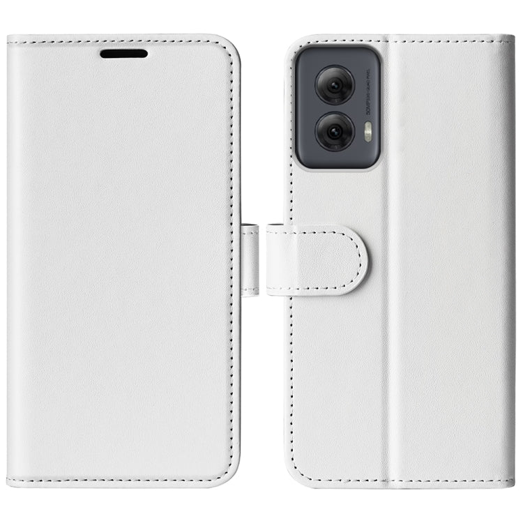 For Motorola Moto G Power 5G 2024 R64 Texture Horizontal Flip Leather Phone Case(White) - Motorola Cases by PMC Jewellery | Online Shopping South Africa | PMC Jewellery | Buy Now Pay Later Mobicred