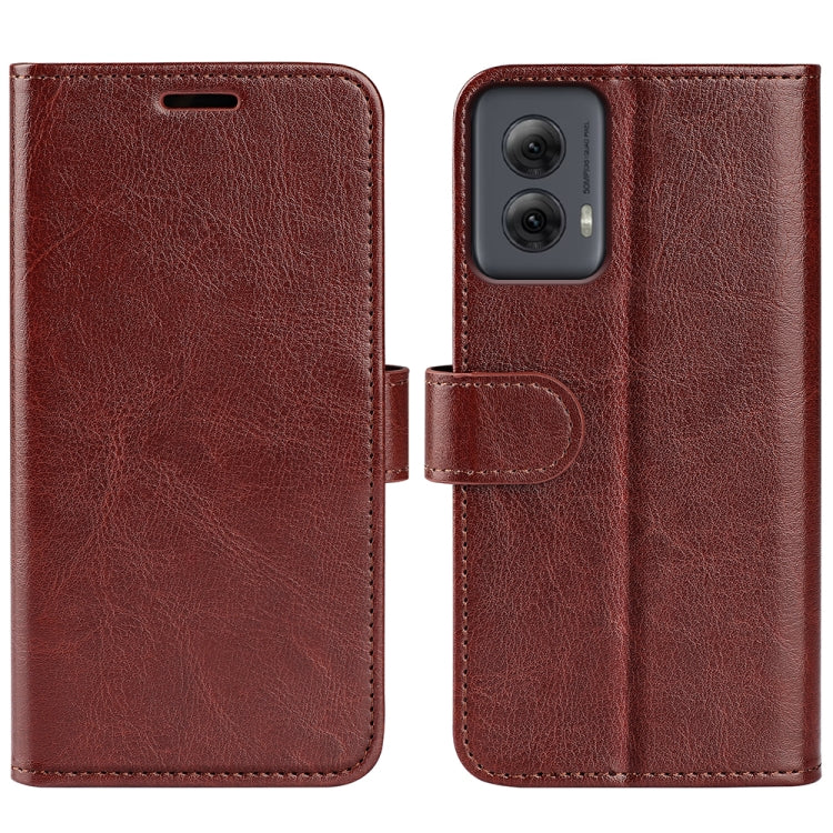 For Motorola Moto G Power 5G 2024 R64 Texture Horizontal Flip Leather Phone Case(Brown) - Motorola Cases by PMC Jewellery | Online Shopping South Africa | PMC Jewellery | Buy Now Pay Later Mobicred