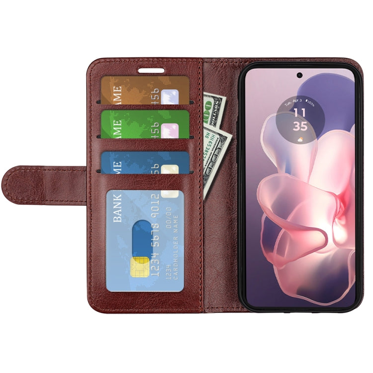 For Motorola Moto G Power 5G 2024 R64 Texture Horizontal Flip Leather Phone Case(Brown) - Motorola Cases by PMC Jewellery | Online Shopping South Africa | PMC Jewellery | Buy Now Pay Later Mobicred