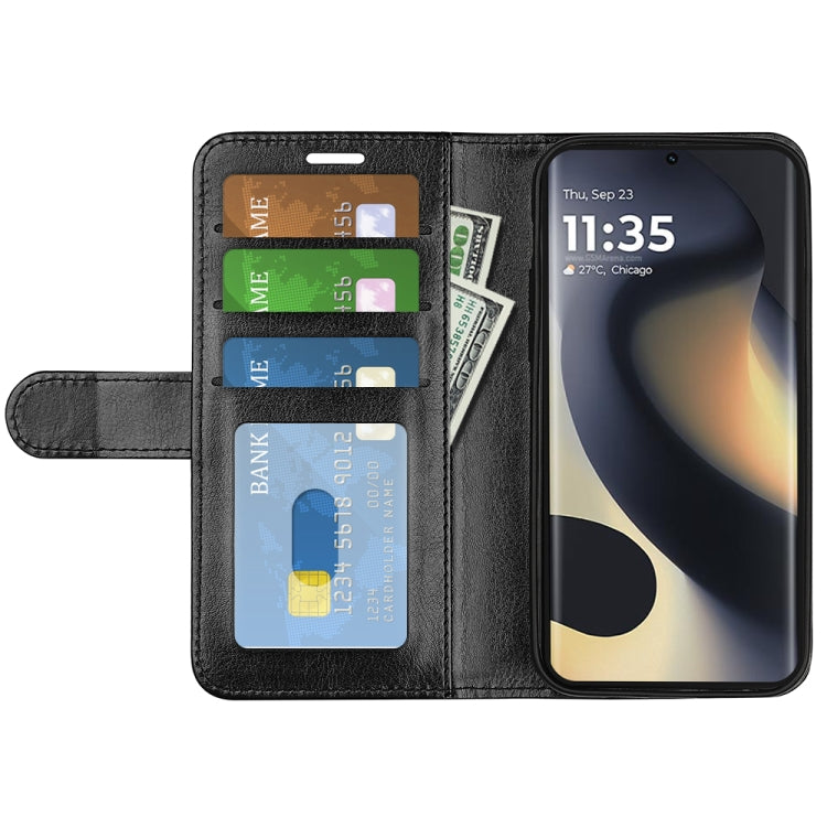 For Motorola Edge 5G 2024 R64 Texture Horizontal Flip Leather Phone Case(Black) - Motorola Cases by PMC Jewellery | Online Shopping South Africa | PMC Jewellery | Buy Now Pay Later Mobicred