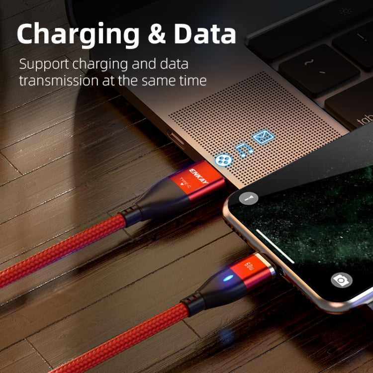 ENKAY 6-in-1 PD60W USB-A / Type-C to Type-C / 8 Pin / Micro USB Magnetic Fast Charging Cable, Cable Length:1m(Black) - Charging Cable & Head by ENKAY | Online Shopping South Africa | PMC TechLife | Buy Now Pay Later Mobicred