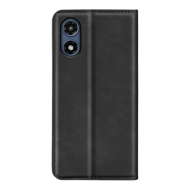 For Motorola Moto G Play 2024 Retro-skin Magnetic Suction Leather Phone Case(Black) - Motorola Cases by PMC Jewellery | Online Shopping South Africa | PMC Jewellery | Buy Now Pay Later Mobicred