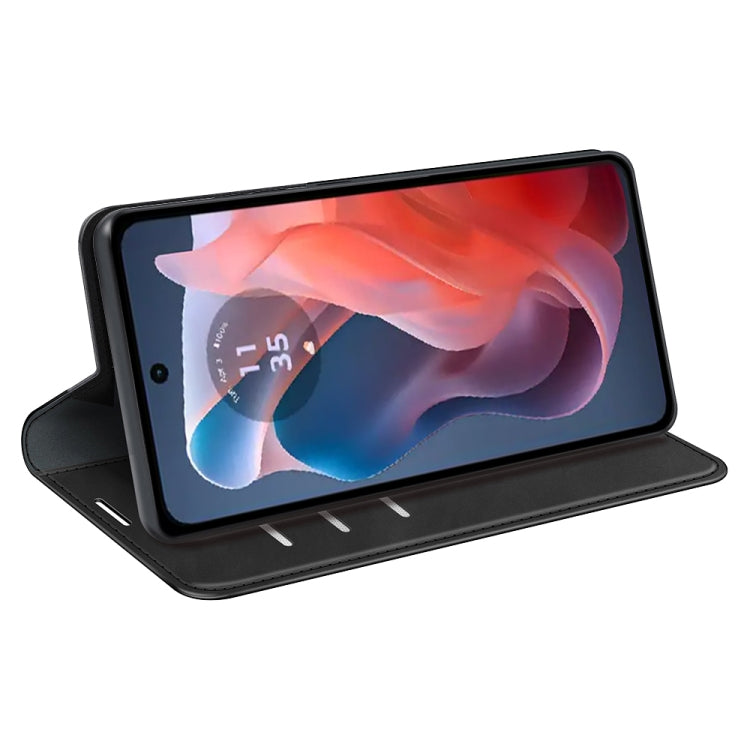 For Motorola Moto G Play 2024 Retro-skin Magnetic Suction Leather Phone Case(Black) - Motorola Cases by PMC Jewellery | Online Shopping South Africa | PMC Jewellery | Buy Now Pay Later Mobicred