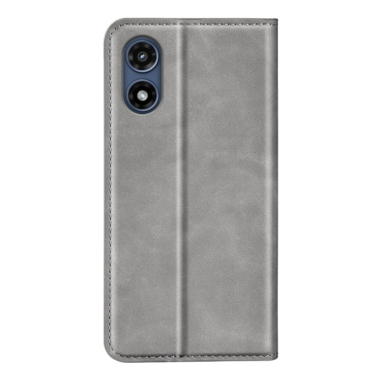 For Motorola Moto G Play 2024 Retro-skin Magnetic Suction Leather Phone Case(Grey) - Motorola Cases by PMC Jewellery | Online Shopping South Africa | PMC Jewellery | Buy Now Pay Later Mobicred