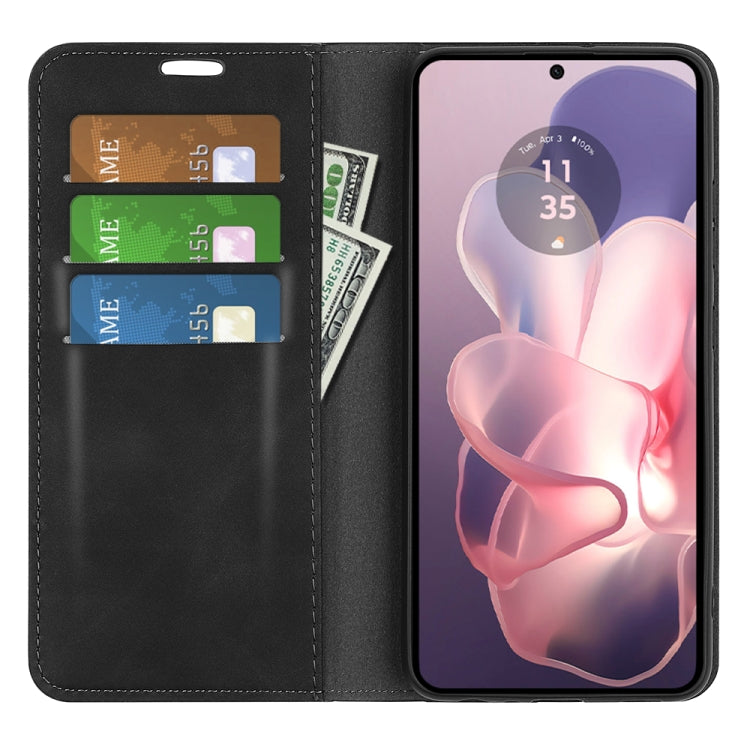 For Motorola Moto G Power 5G 2024 Retro-skin Magnetic Suction Leather Phone Case(Black) - Motorola Cases by PMC Jewellery | Online Shopping South Africa | PMC Jewellery | Buy Now Pay Later Mobicred