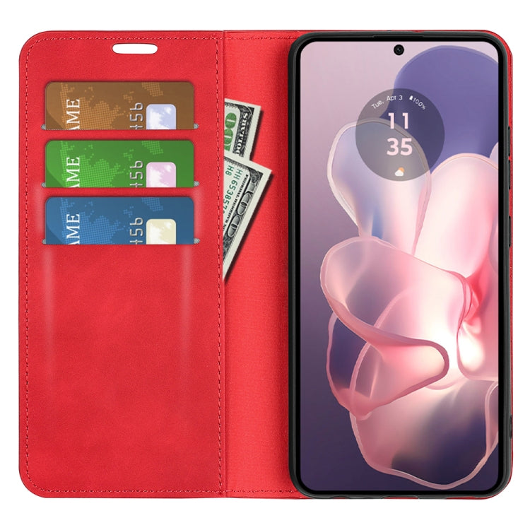For Motorola Moto G Power 5G 2024 Retro-skin Magnetic Suction Leather Phone Case(Red) - free shipping - PMC Jewellery - Order now!
