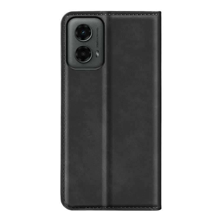 For Motorola Moto G 5G 2024 Retro-skin Magnetic Suction Leather Phone Case(Black) - Motorola Cases by PMC Jewellery | Online Shopping South Africa | PMC Jewellery | Buy Now Pay Later Mobicred