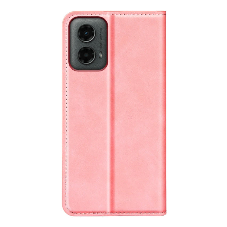 For Motorola Moto G 5G 2024 Retro-skin Magnetic Suction Leather Phone Case(Pink) - free shipping - PMC Jewellery - Order now!