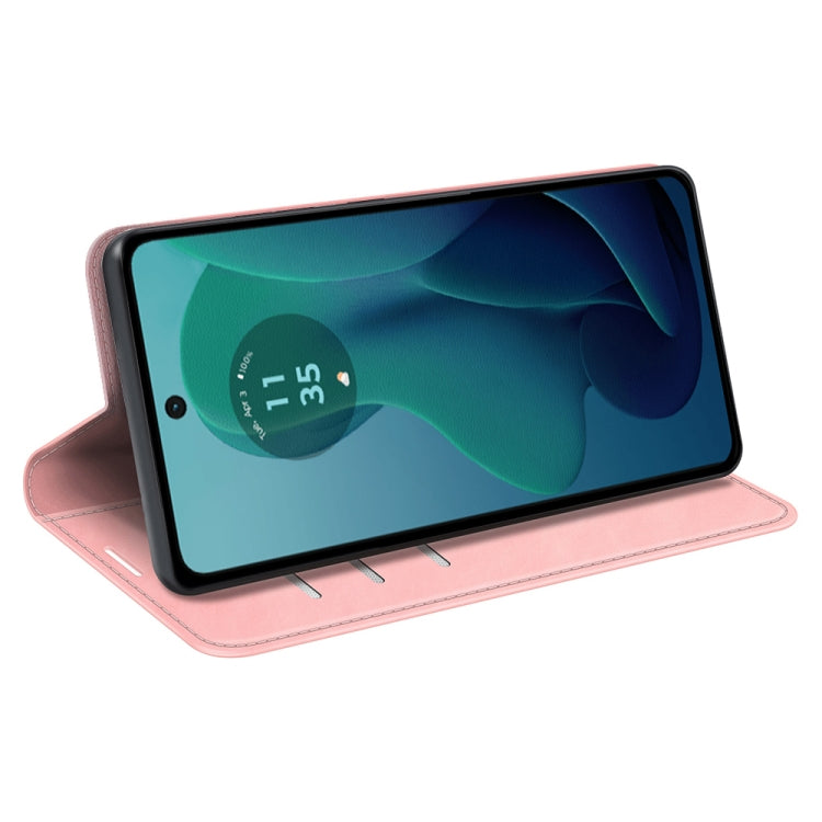 For Motorola Moto G 5G 2024 Retro-skin Magnetic Suction Leather Phone Case(Pink) - free shipping - PMC Jewellery - Order now!
