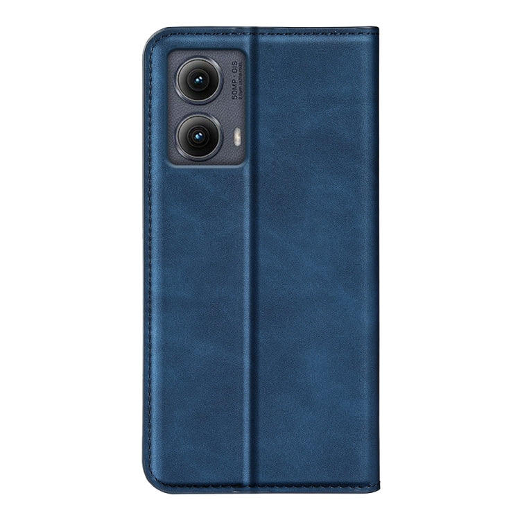 For Motorola Edge 5G 2024 Retro-skin Magnetic Suction Leather Phone Case(Dark Blue) - Motorola Cases by PMC Jewellery | Online Shopping South Africa | PMC Jewellery | Buy Now Pay Later Mobicred