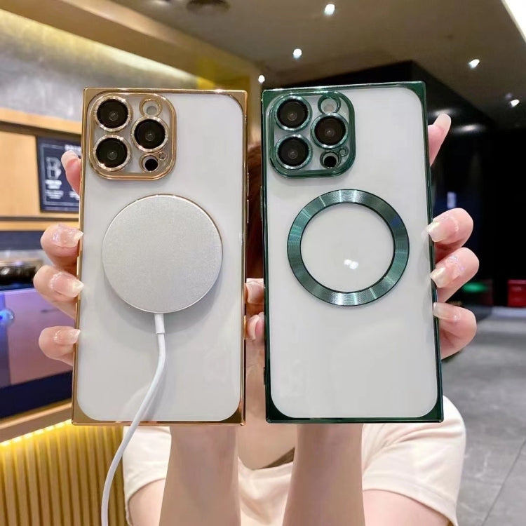 For iPhone 14 Plus Square Magsafe Electroplating TPU Phone Case(Purple) - iPhone 14 Plus Cases by PMC TechLife | Online Shopping South Africa | PMC TechLife