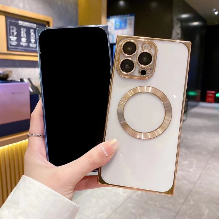 For iPhone 14 Plus Square Magsafe Electroplating TPU Phone Case(Purple) - iPhone 14 Plus Cases by PMC TechLife | Online Shopping South Africa | PMC TechLife