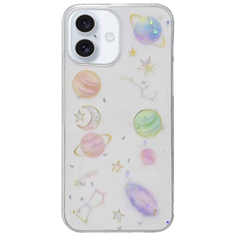 For iPhone 16 Plus Cosmic Star Glitter Epoxy TPU Phone Case(Transparent) - iPhone 16 Plus Cases by PMC TechLife | Online Shopping South Africa | PMC TechLife | Buy Now Pay Later Mobicred