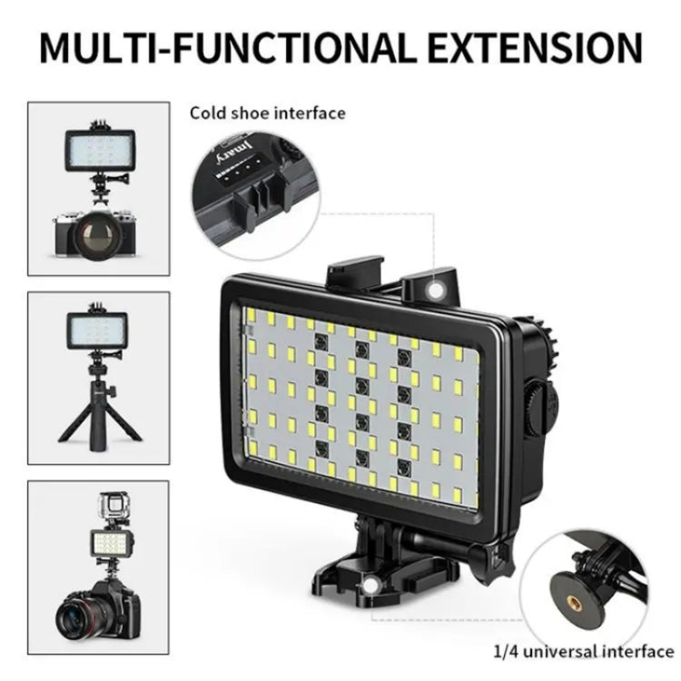 JMARY FM-72RGB Rechargeable Diving Photography RGB IPX8 Waterproof Camera LED Fill Light - free shipping - PMC TechLife - Order now!