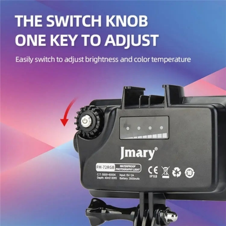 JMARY FM-72RGB Rechargeable Diving Photography RGB IPX8 Waterproof Camera LED Fill Light - free shipping - PMC TechLife - Order now!
