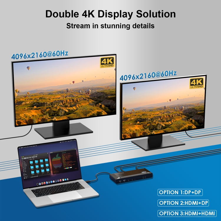 Wavlink UG69PD2 Dual 4K Fast Charging Integrated Docking Station, Plug:EU Plug - free shipping - PMc TechLife - Order now!