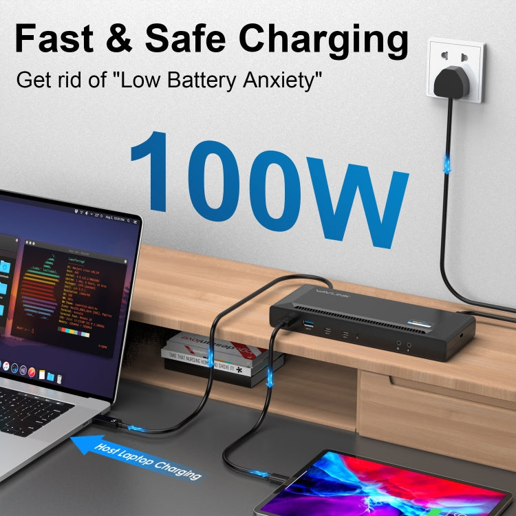 Wavlink UG69PD2 Dual 4K Fast Charging Integrated Docking Station, Plug:EU Plug - free shipping - PMc TechLife - Order now!