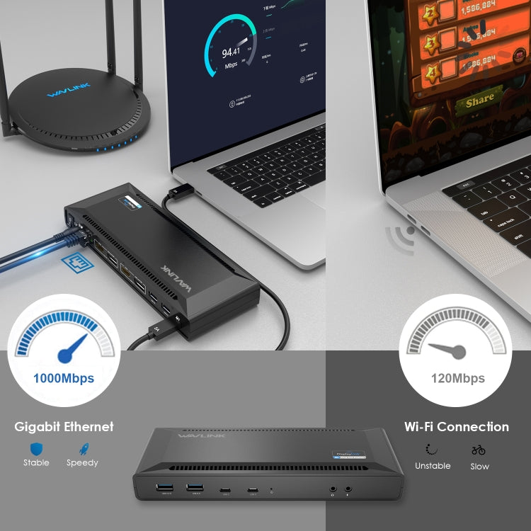 Wavlink UG69PD2 Dual 4K Fast Charging Integrated Docking Station, Plug:AU Plug - free shipping - PMc TechLife - Order now!