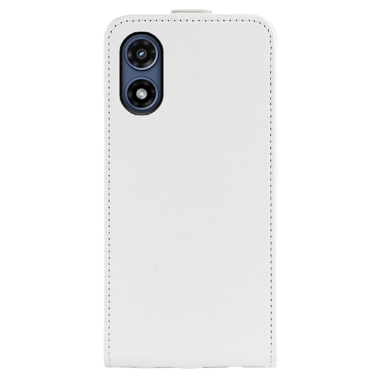For Motorola Moto G Play 2024 R64 Texture Single Vertical Flip Leather Phone Case(White) - Motorola Cases by PMC Jewellery | Online Shopping South Africa | PMC Jewellery | Buy Now Pay Later Mobicred