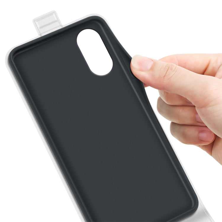 For Motorola Moto G Play 2024 R64 Texture Single Vertical Flip Leather Phone Case(White) - Motorola Cases by PMC Jewellery | Online Shopping South Africa | PMC Jewellery | Buy Now Pay Later Mobicred