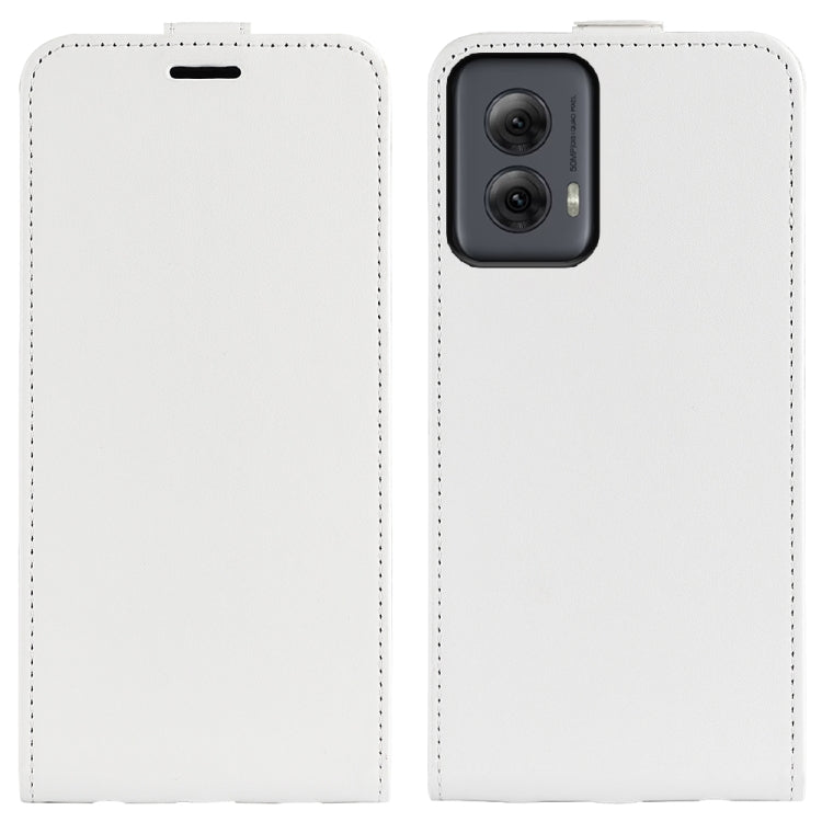 For Motorola Moto G Power 5G 2024 R64 Texture Single Vertical Flip Leather Phone Case(White) - Motorola Cases by PMC Jewellery | Online Shopping South Africa | PMC Jewellery | Buy Now Pay Later Mobicred