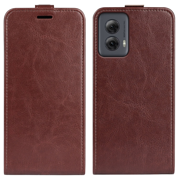 For Motorola Moto G Power 5G 2024 R64 Texture Single Vertical Flip Leather Phone Case(Brown) - free shipping - PMC Jewellery - Order now!