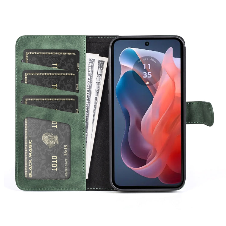 For Motorola Moto G Play 2024 Stitching Horizontal Flip Leather Phone Case(Green) - Motorola Cases by PMC Jewellery | Online Shopping South Africa | PMC Jewellery | Buy Now Pay Later Mobicred