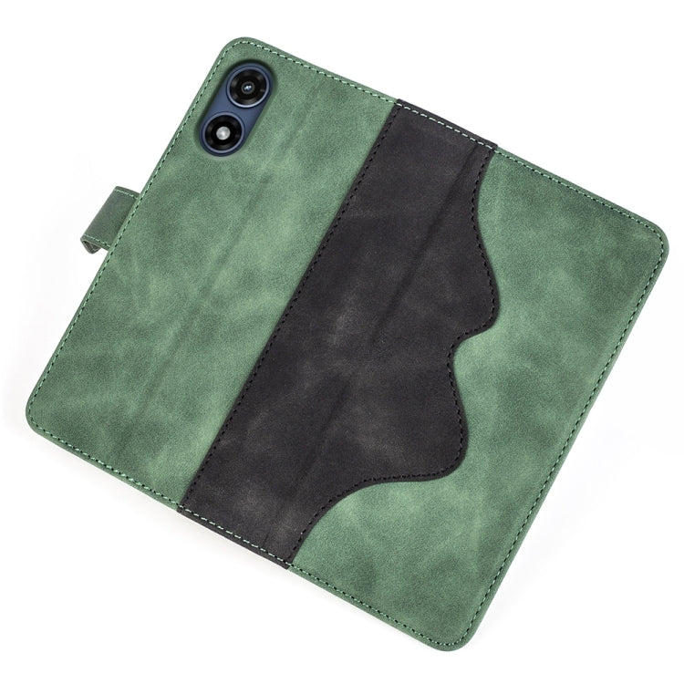 For Motorola Moto G Play 2024 Stitching Horizontal Flip Leather Phone Case(Green) - Motorola Cases by PMC Jewellery | Online Shopping South Africa | PMC Jewellery | Buy Now Pay Later Mobicred