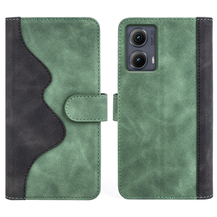 For Motolora Edge 5G 2024 Stitching Horizontal Flip Leather Phone Case(Green) - Motorola Cases by PMC Jewellery | Online Shopping South Africa | PMC Jewellery | Buy Now Pay Later Mobicred