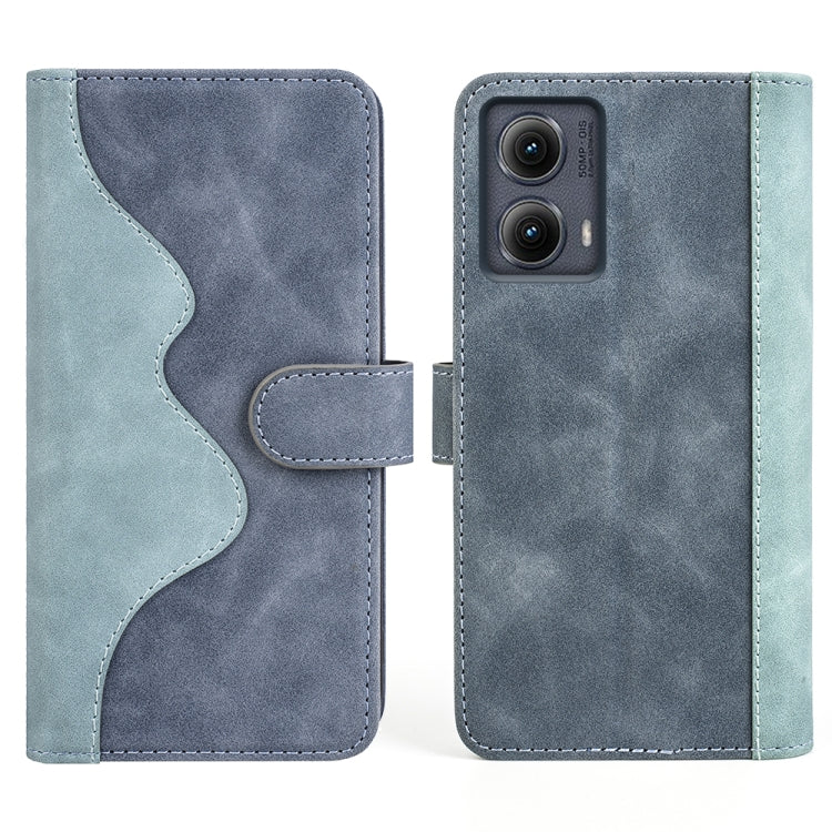 For Motolora Edge 5G 2024 Stitching Horizontal Flip Leather Phone Case(Blue) - free shipping - PMC Jewellery - Order now!
