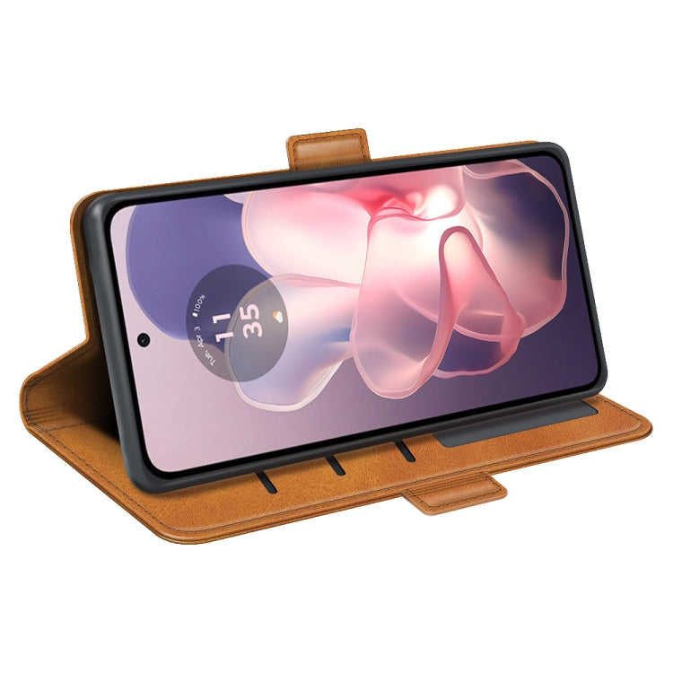 For Motorola Moto G Power 5G 2024 Dual-side Magnetic Buckle Horizontal Flip Leather Phone Case(Yellow) - Motorola Cases by PMC Jewellery | Online Shopping South Africa | PMC Jewellery | Buy Now Pay Later Mobicred