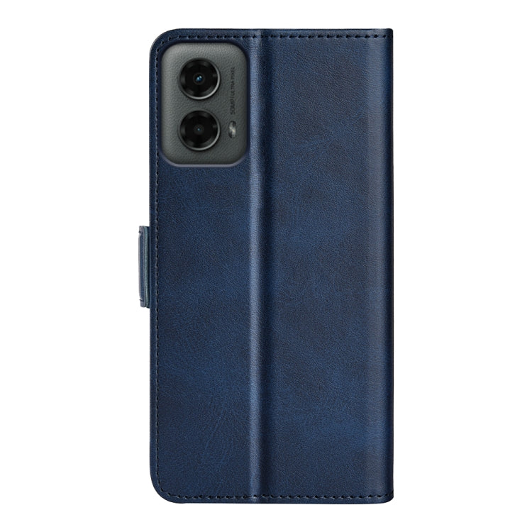 For Motorola Moto G 5G 2024 Dual-side Magnetic Buckle Horizontal Flip Leather Phone Case(Dark Blue) - Motorola Cases by PMC Jewellery | Online Shopping South Africa | PMC Jewellery | Buy Now Pay Later Mobicred