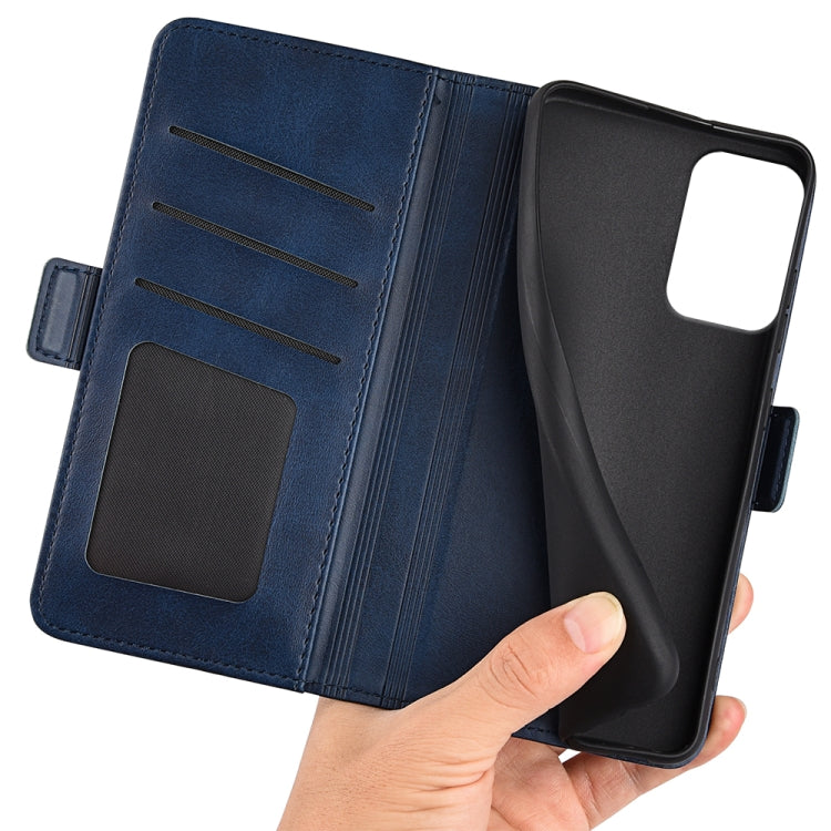For Motorola Moto G 5G 2024 Dual-side Magnetic Buckle Horizontal Flip Leather Phone Case(Dark Blue) - Motorola Cases by PMC Jewellery | Online Shopping South Africa | PMC Jewellery | Buy Now Pay Later Mobicred