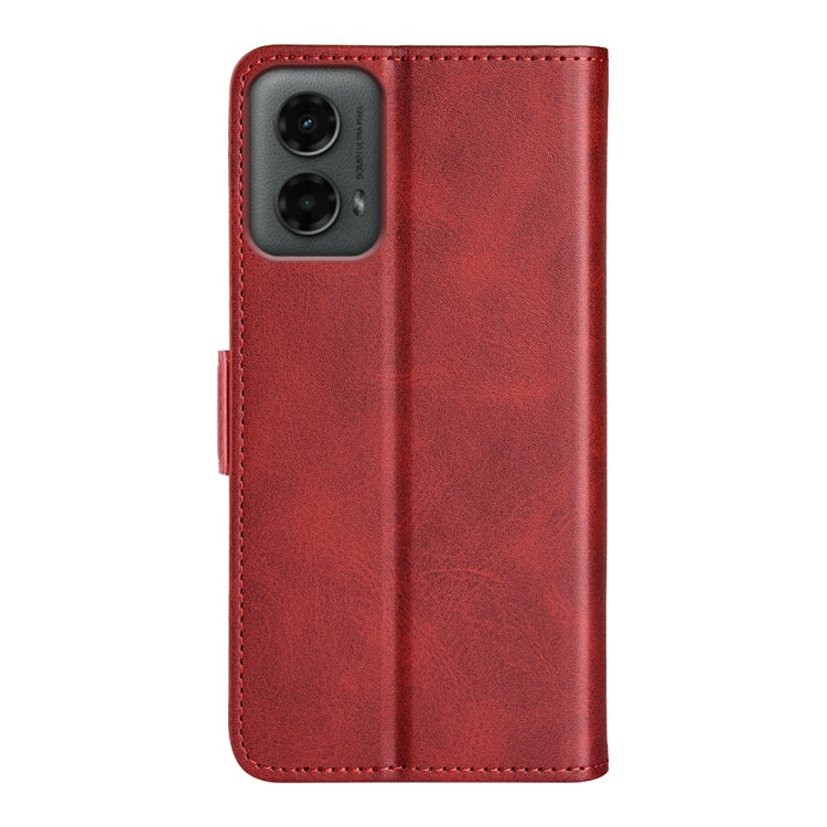 For Motorola Moto G 5G 2024 Dual-side Magnetic Buckle Horizontal Flip Leather Phone Case(Red) - Motorola Cases by PMC Jewellery | Online Shopping South Africa | PMC Jewellery | Buy Now Pay Later Mobicred