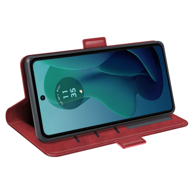 For Motorola Moto G 5G 2024 Dual-side Magnetic Buckle Horizontal Flip Leather Phone Case(Red) - Motorola Cases by PMC Jewellery | Online Shopping South Africa | PMC Jewellery | Buy Now Pay Later Mobicred