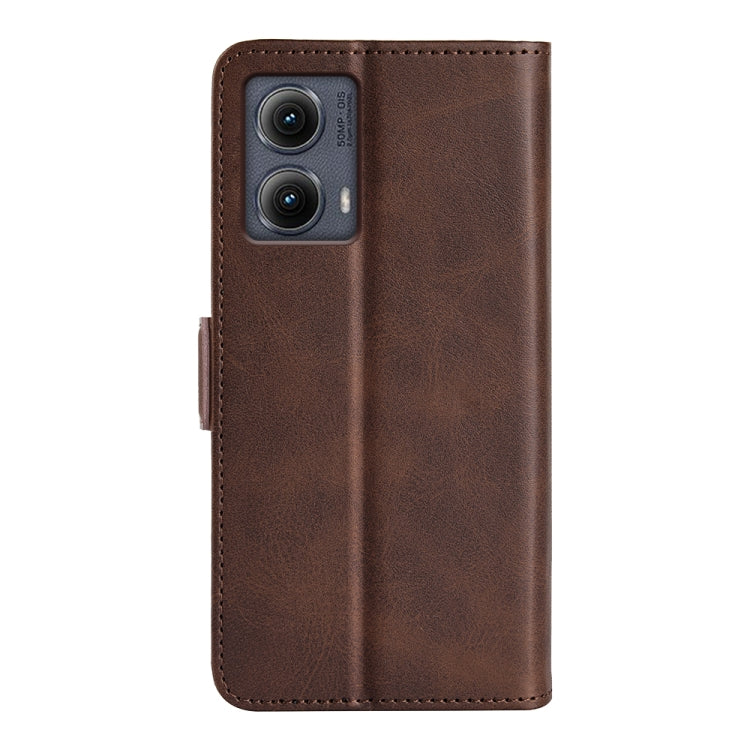 For Motorola Edge 5G 2024 Dual-side Magnetic Buckle Horizontal Flip Leather Phone Case(Brown) - free shipping - PMC Jewellery - Order now!