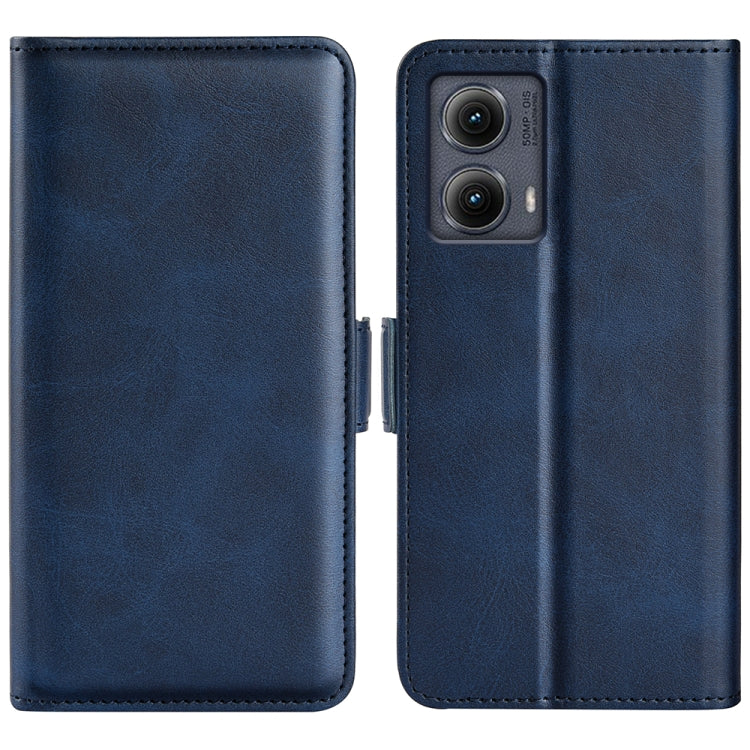 For Motorola Edge 5G 2024 Dual-side Magnetic Buckle Horizontal Flip Leather Phone Case(Dark Blue) - free shipping - PMC Jewellery - Order now!