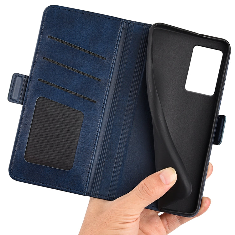 For Motorola Edge 5G 2024 Dual-side Magnetic Buckle Horizontal Flip Leather Phone Case(Dark Blue) - free shipping - PMC Jewellery - Order now!