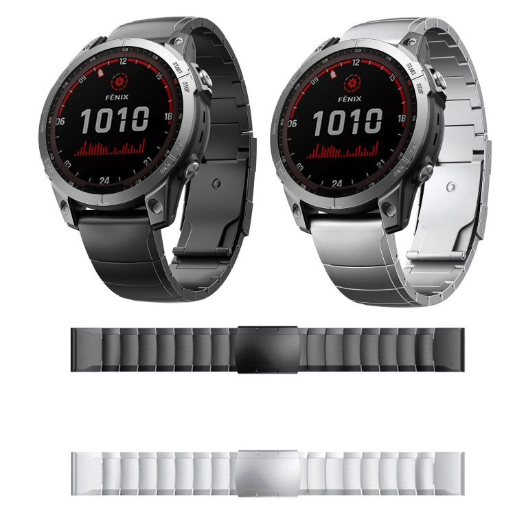 For Garmin Fenix 7 Solar 22mm Titanium Alloy Quick Release Watch Band(Black) - Watch Bands by PMC TechLife | Online Shopping South Africa | PMC TechLife