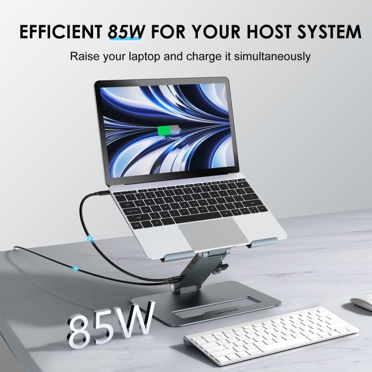 Wavlink UMD07 Adjustable Aluminum Ergonomic Portable Laptop Stand Type-C Docking Station - free shipping - PMC Jewellery - Order now!