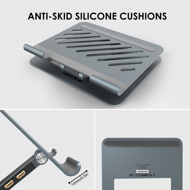 Wavlink UMD07 Adjustable Aluminum Ergonomic Portable Laptop Stand Type-C Docking Station - free shipping - PMC Jewellery - Order now!