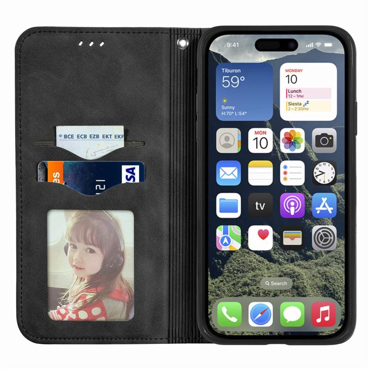 For iPhone 16e Retro Skin Feel Magnetic Flip Leather Phone Case(Black) - free shipping - PMC TechLife - Order now!